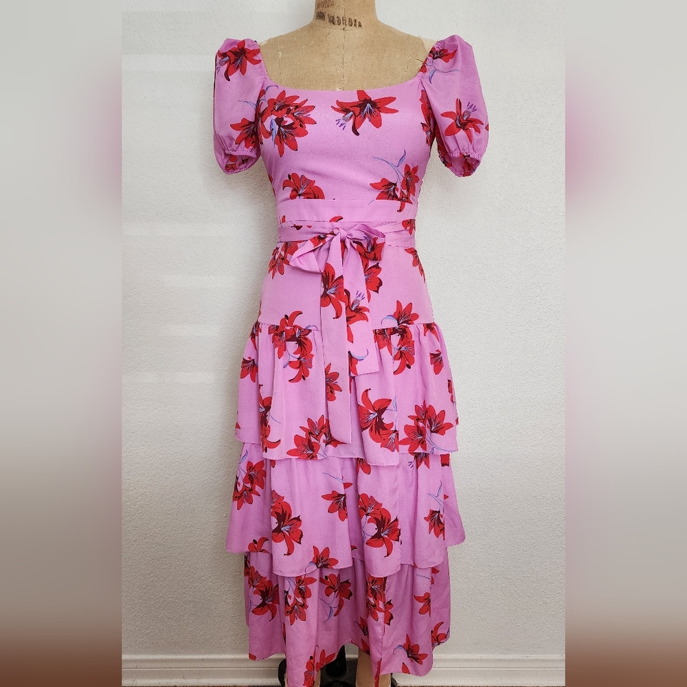 Likely Pink Floral Lottie Midi Dress - Picture 8 of 12